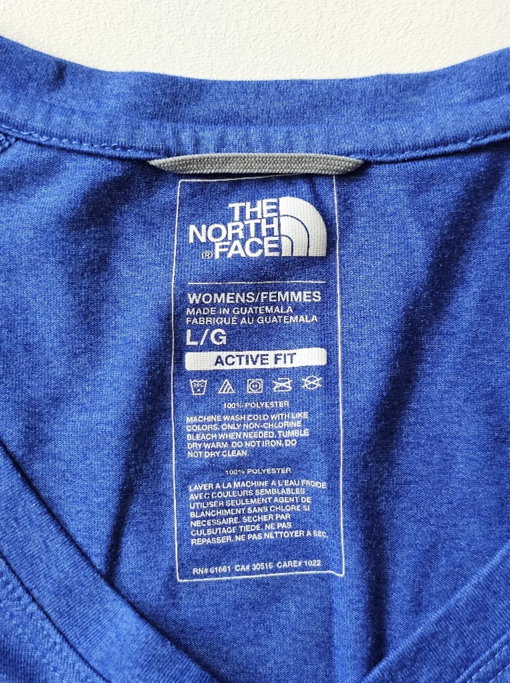The North Face Active Fit Blue Graphic Tee Women’s L Outdoor Workout Top - Picture 5 of 9